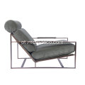 Modern Milo Baughman Fabric Chair com otomano